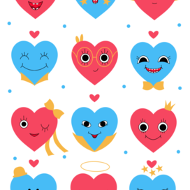 Плакат с сердечками