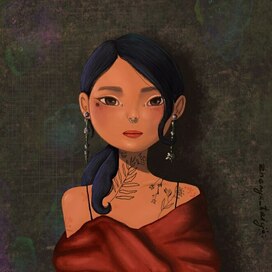 Девушка с тату