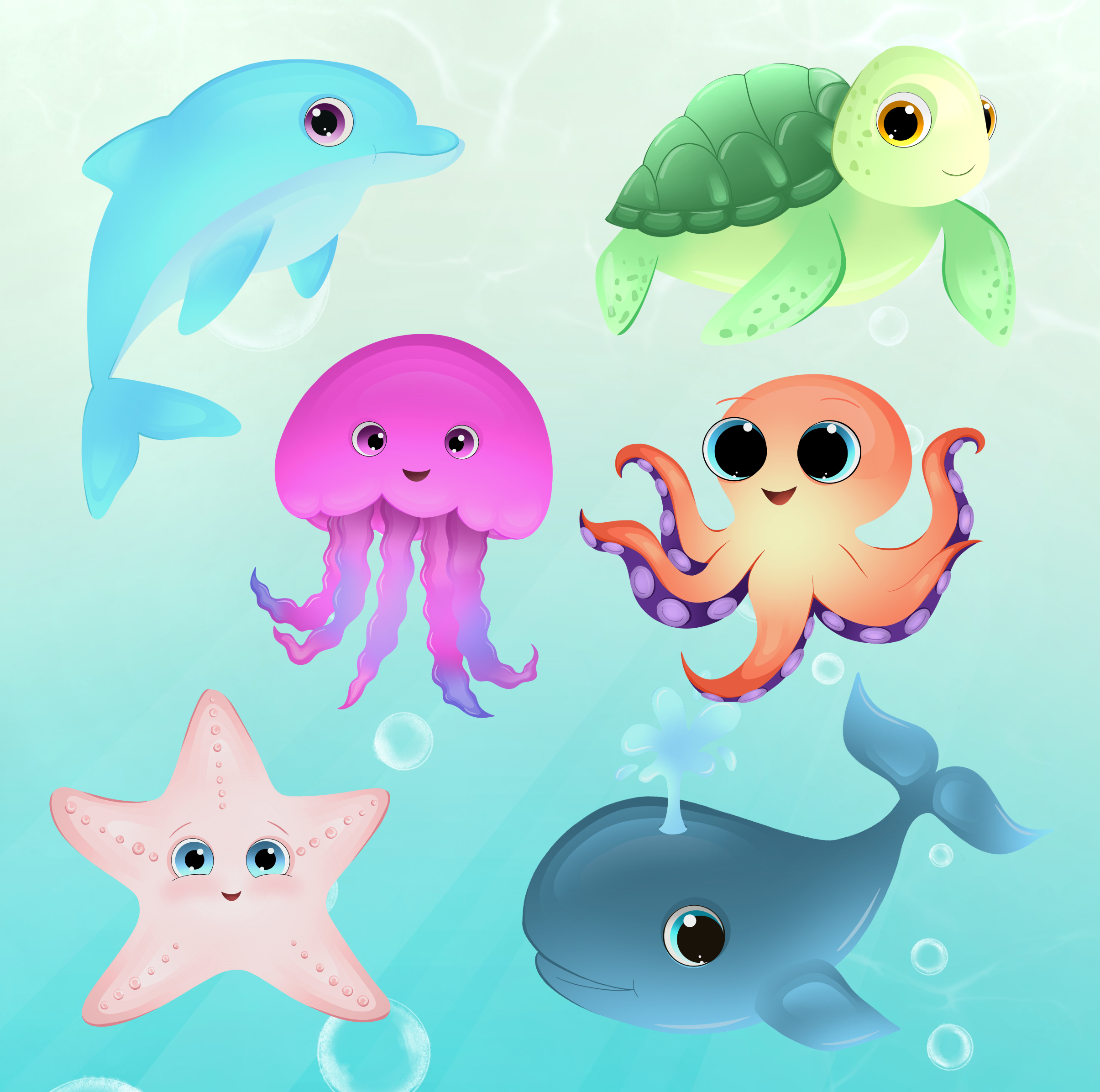 Морские Животные для Memory Game