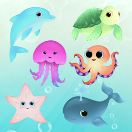 Морские Животные для Memory Game