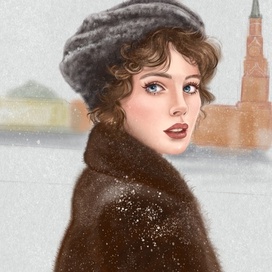 Девушка под снегом