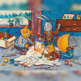 За рисованием