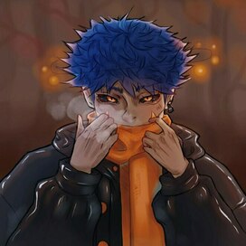 Осенний арт с моим персонажем 