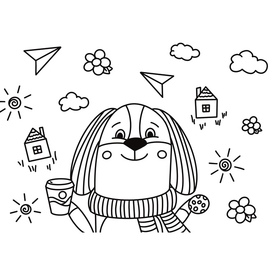 Детская раскраска для кофейни 