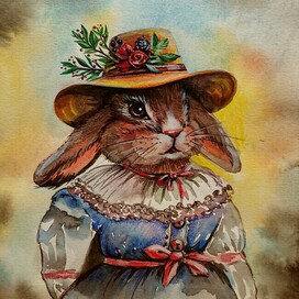 Миссис Мидоус. Иллюстрация к книге "Братец Лис и братец Кролик". 