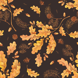 Паттерн с дубовыми листьями