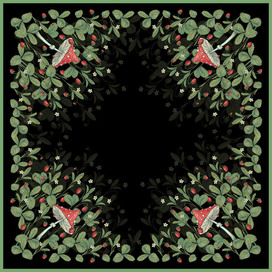 Дизайн платка с мухоморами