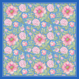 Дизайн платка с пионами