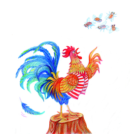 П - петух, азбука