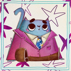 Это стильный офисный котик 