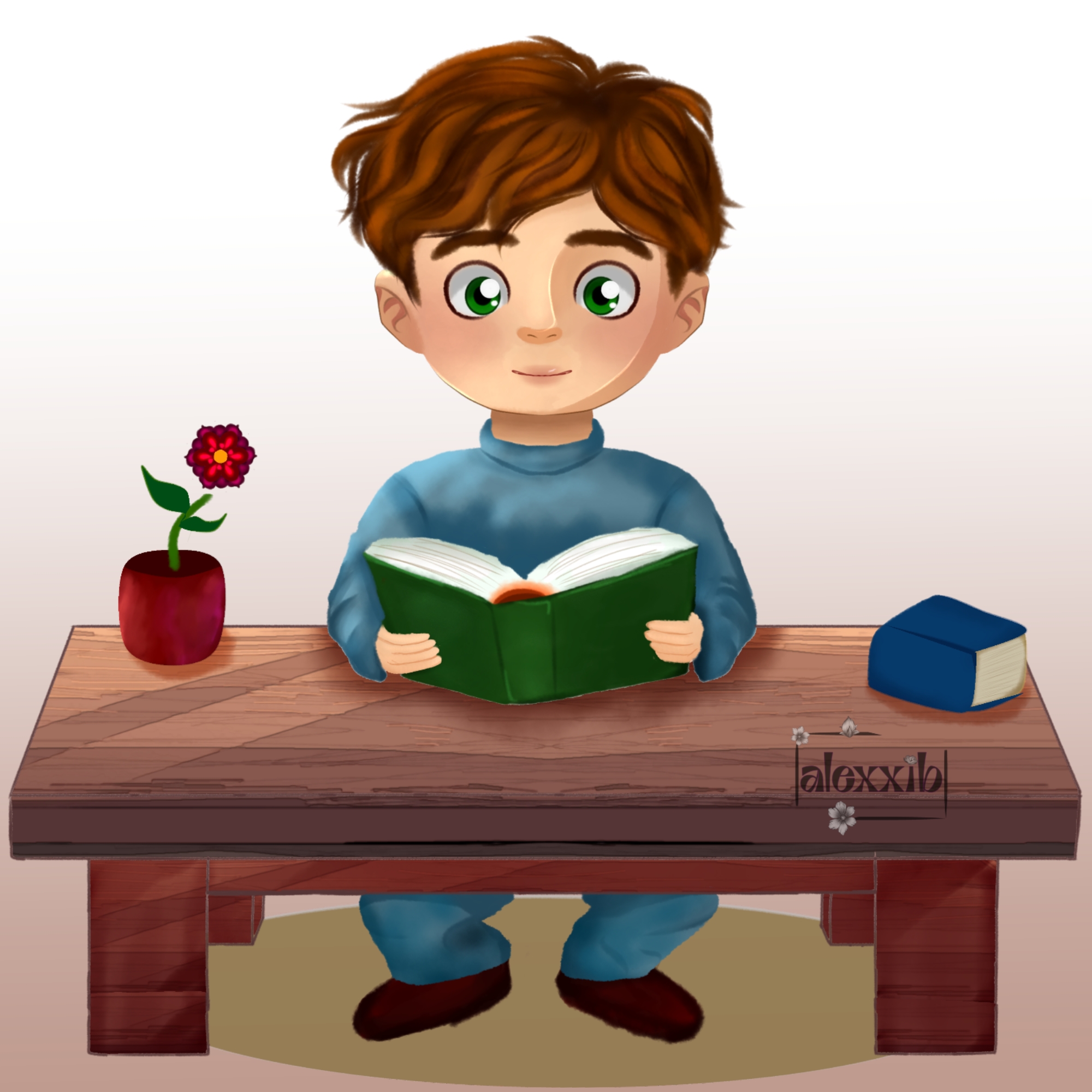 Читающий мальчик