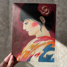 Живопись масло гейша