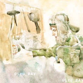 Связист_военный_акварель