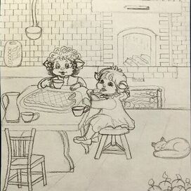 Праздничный пирог (набросок)