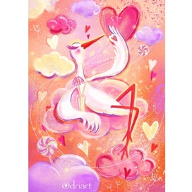 Аист в облаках