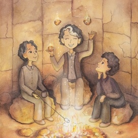 Иллюстрация к сказочной повести Анны Ермолаевой «Райфолли — человечки из печной трубы». Организатор конкурса Детское издательство «40 Книг».