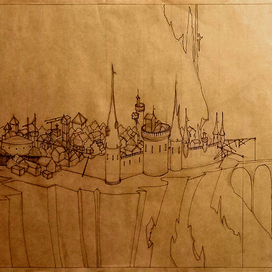 SCANo.11K1 Эскиз рисунка горной цитадели