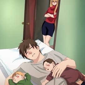 Happy family in Naruto style 