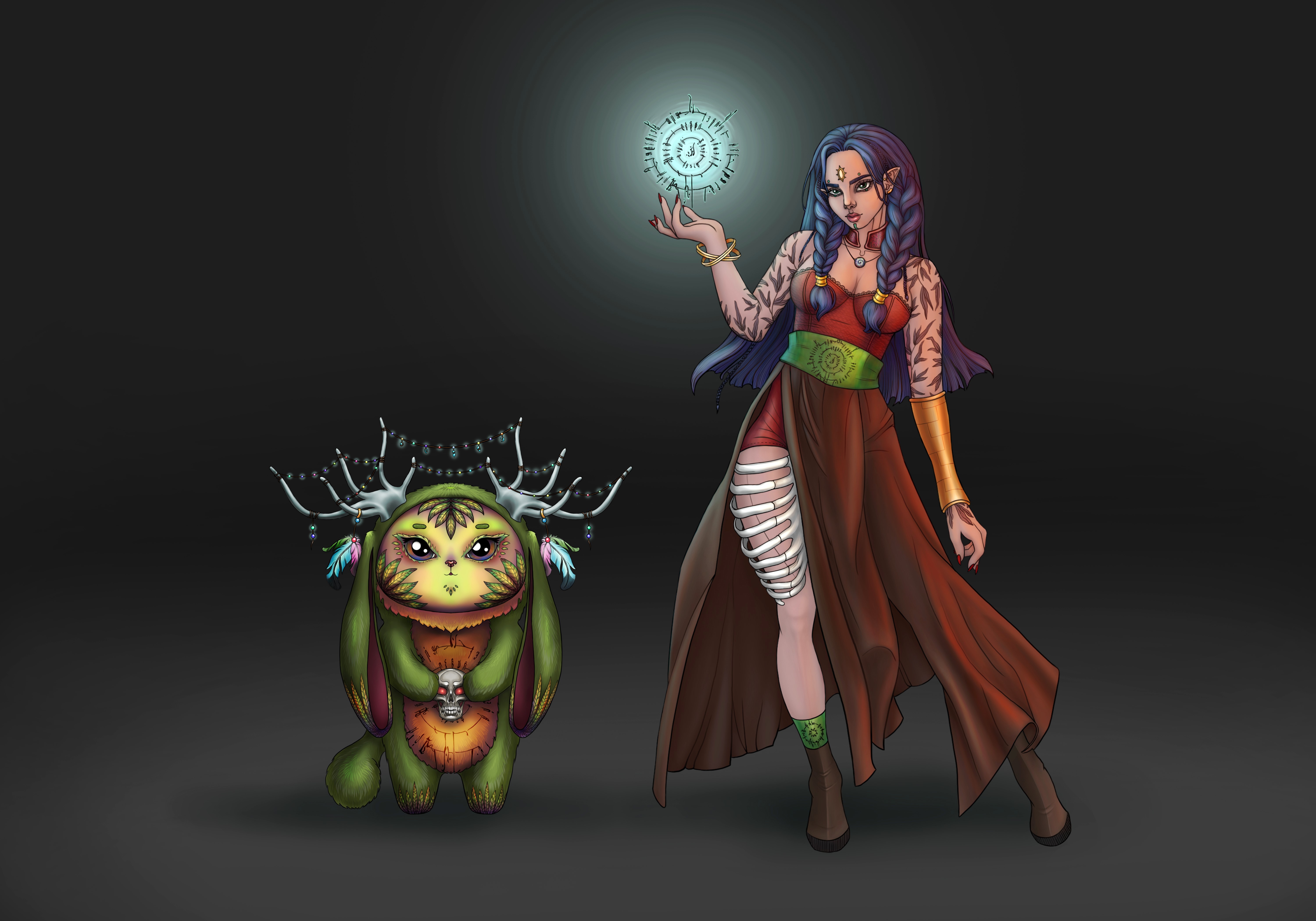 Эльфийка с союзником