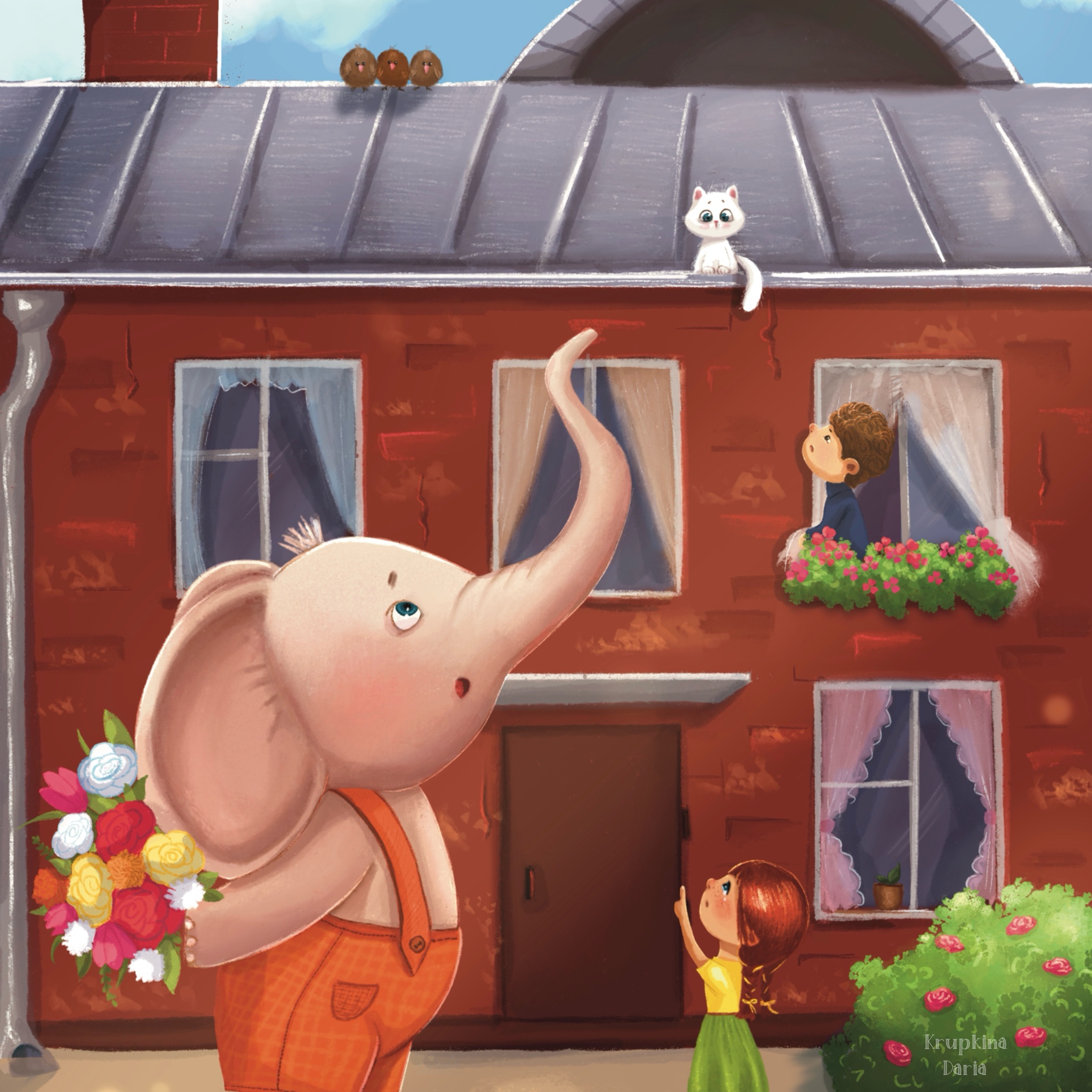 Иллюстрация для книги про слоненка Фантика, издательство «Вакоша»