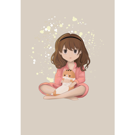 Ребенок с игрушечным котом