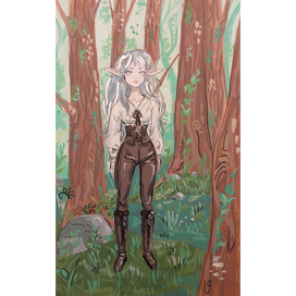 Эльфийка в лесу