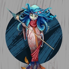 Морской персонаж медуза 