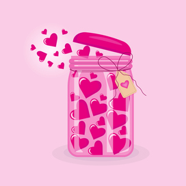 Банка с сердечками