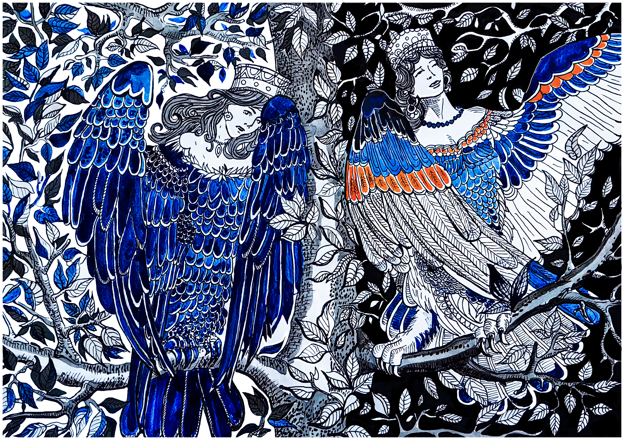 Моя интерпретация картины Виктора Васнецова "Сирин и Алконост. Песнь радости и печали. 1896 г."