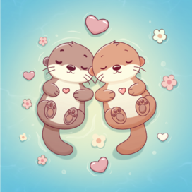 Влюбленные выдры