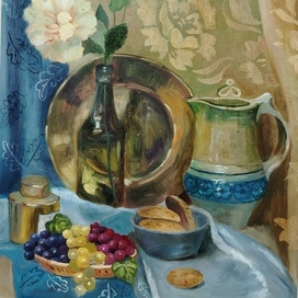 Пион и виноград