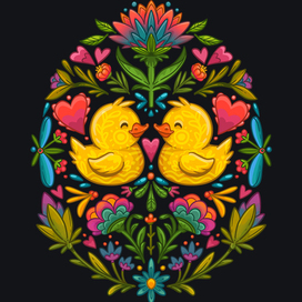 открытка Влюблённые утки