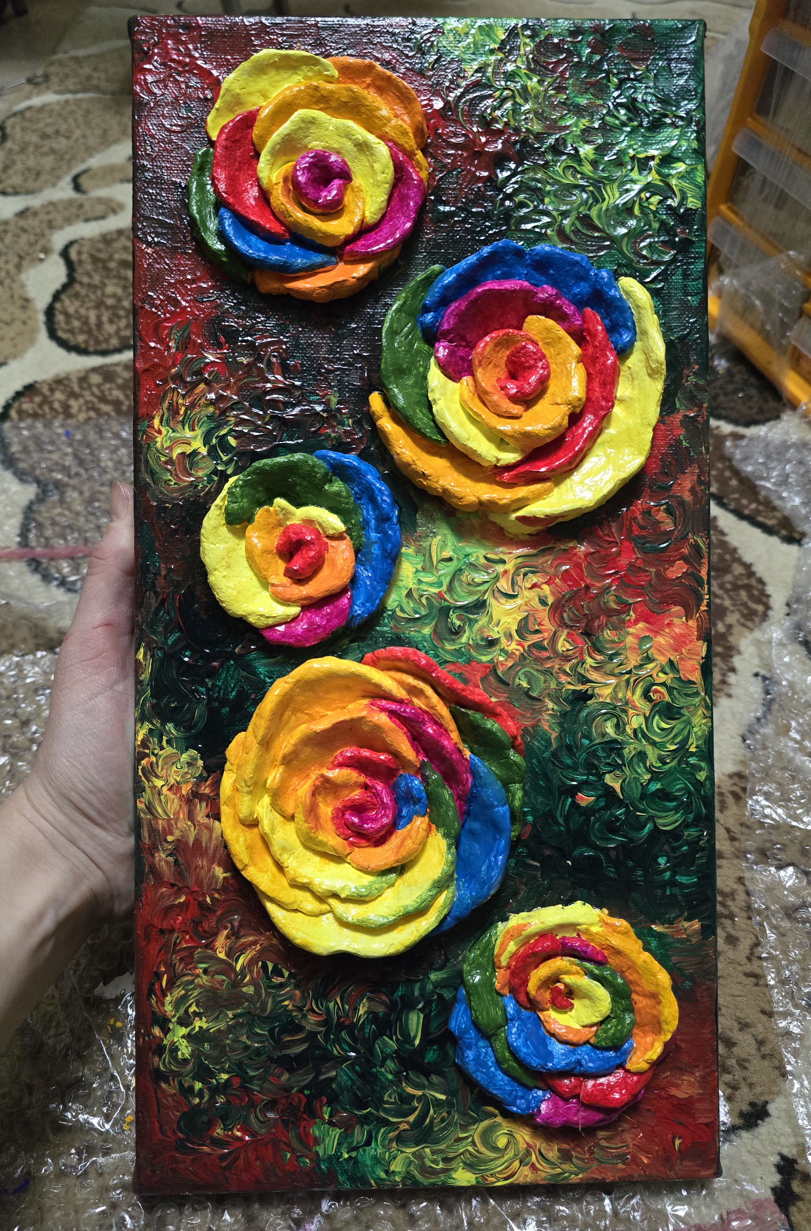 Объёмная картина, розы