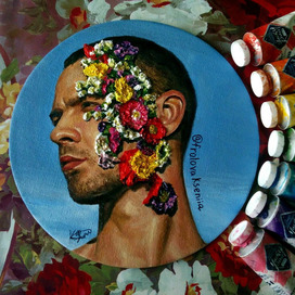 Портрет с цветами 