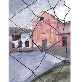 За забором. 