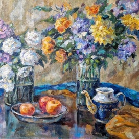 "Натюрморт с цветами и фруктами" 