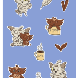 Стикеры с совушками