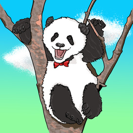 панда на дереве