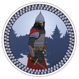 Русский витязь. Наклейка. Стикер.