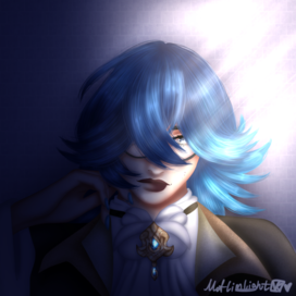 Девушка с синими волосами(реквест)