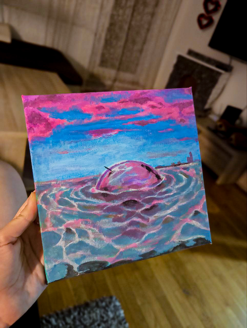 Рисунок детскими красками │Стеклянное яблоко