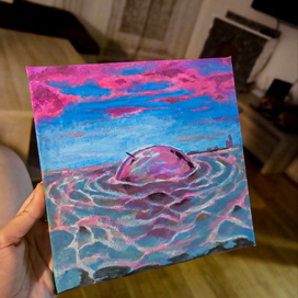 Рисунок детскими красками │Стеклянное яблоко