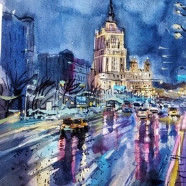 Москва.Акварель.