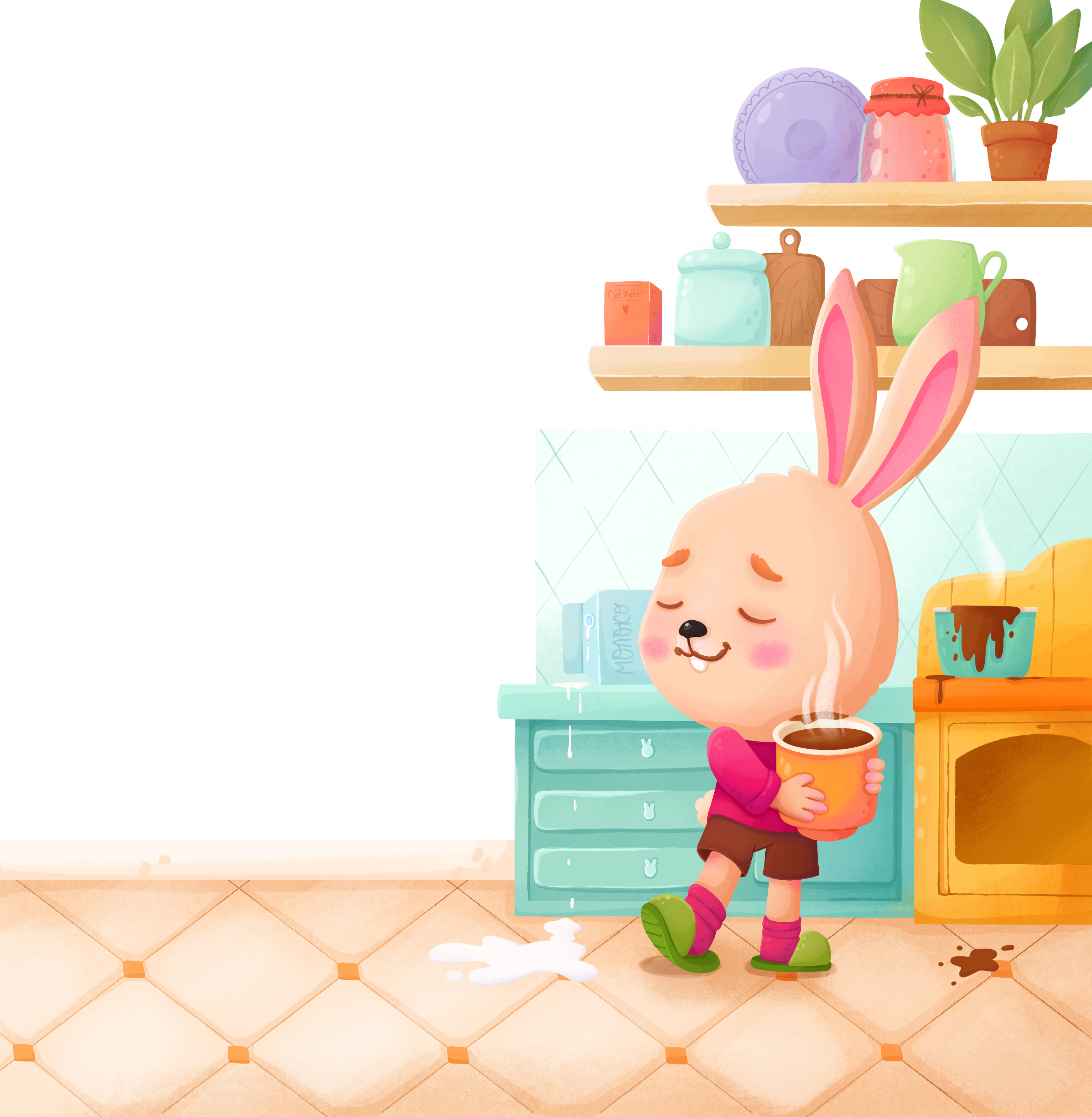 Книжная иллюстрация. Первый горячий шоколад