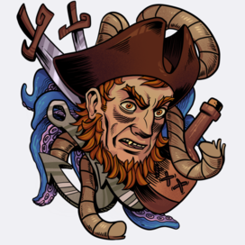 Пират. Стикер.