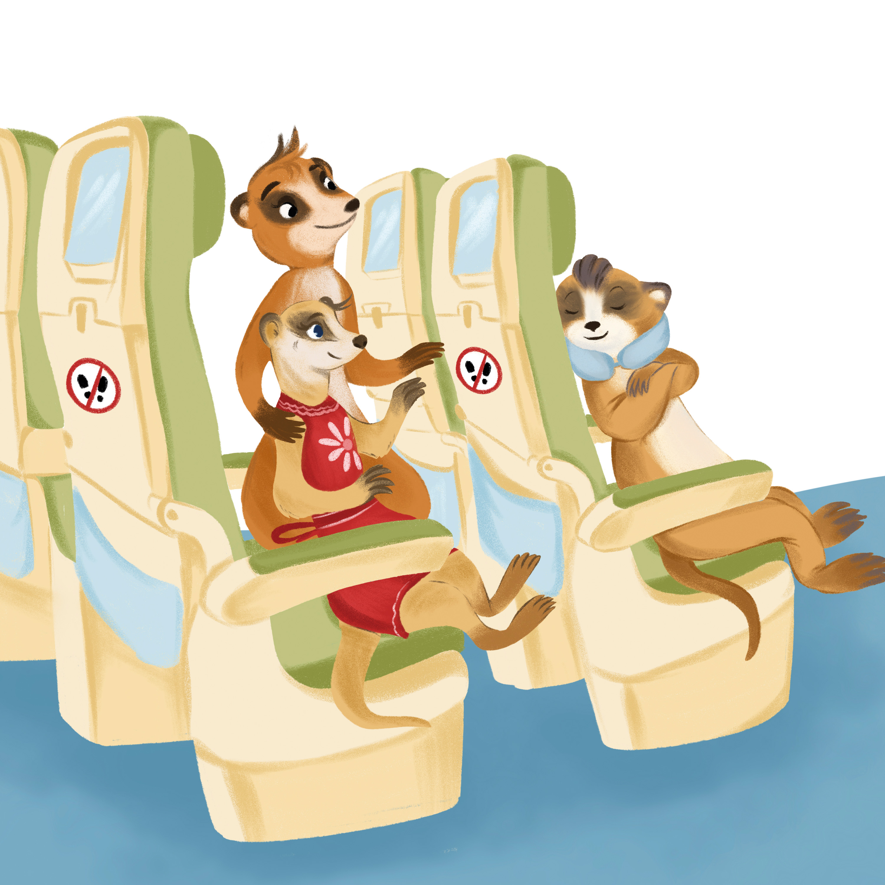 Книжная иллюстрация Азбука в самолете