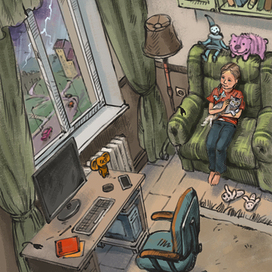 Иллюстрация в детскую энциклопедию об истории электричества.