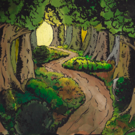 пейзаж в графическом стиле