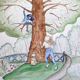 Иллюстрация к повести Девочка с Марса