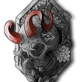 Череп Рамка Рога